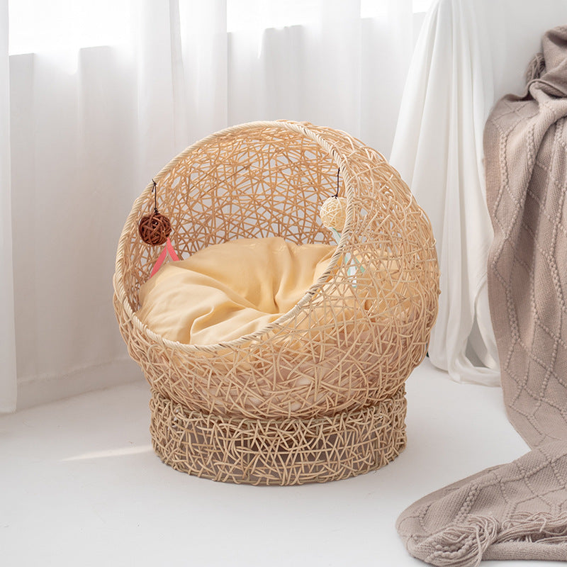 Cozy Cat Bed made of Handwoven Natural Material | Thrascher