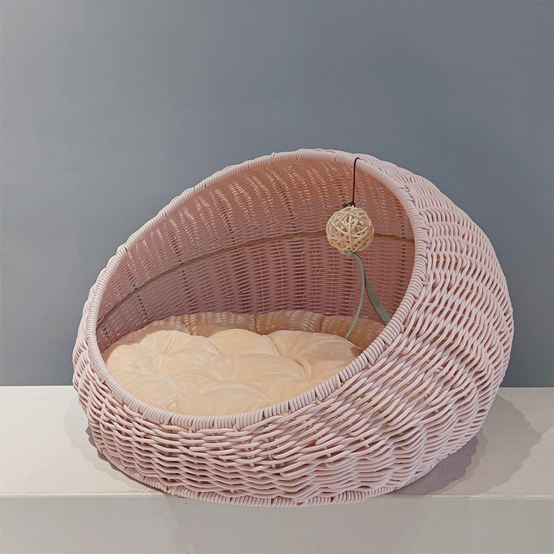Cozy Cat Bed made of Woven Natural Material | Thrascher