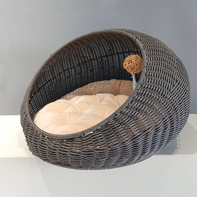 Cozy Cat Bed made of Woven Natural Material | Thrascher