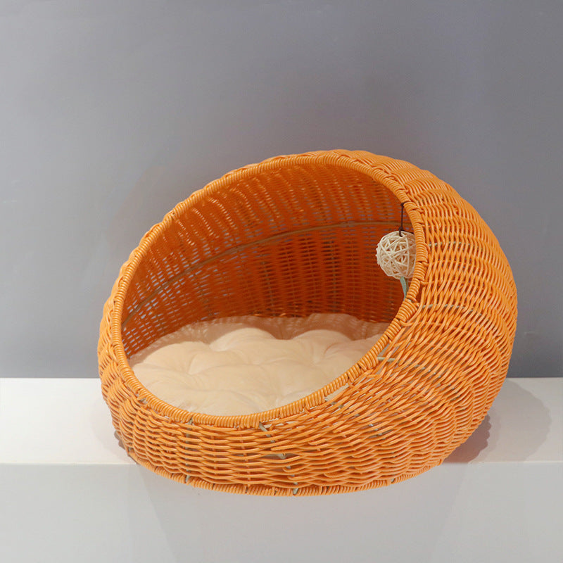 Cozy Cat Bed made of Woven Natural Material | Thrascher