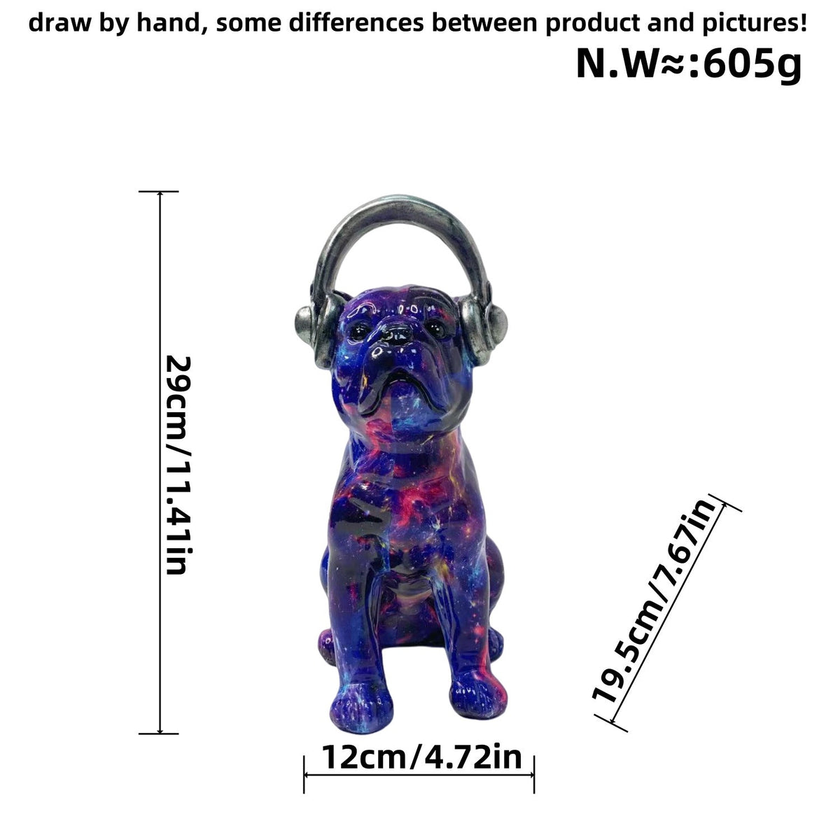 Creative Bulldog Sculpture with Headphones | Thrascher