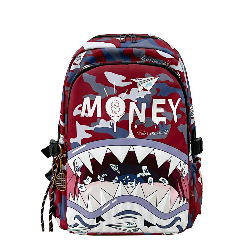 Creative Cartoon Shark Backpack for School, Travel and Daily Use, view 2