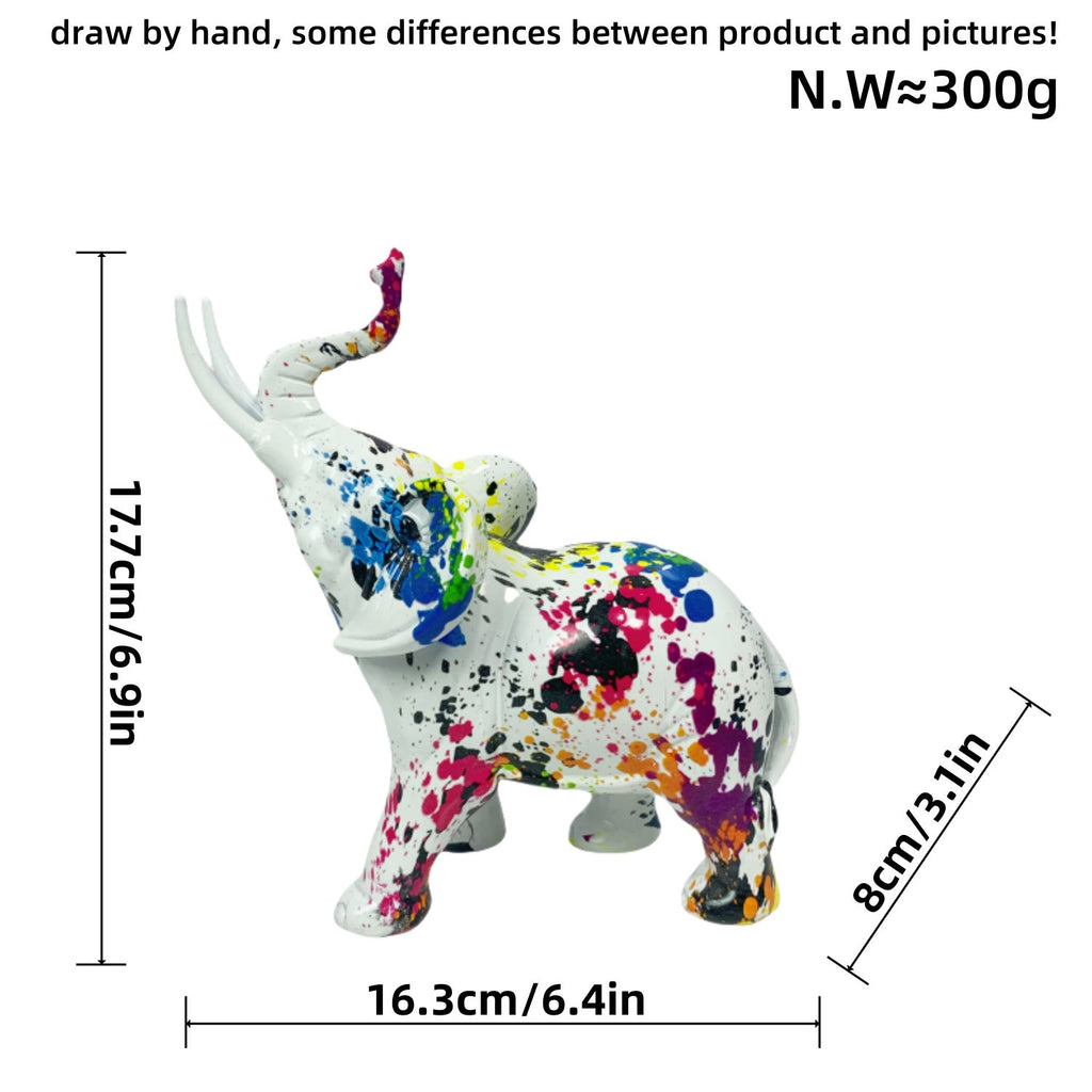 Creative Elephant Figurine with Colorful Design | Thrascher