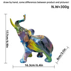 Creative Elephant Figurine with Colorful Design | Thrascher