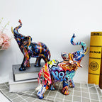 Creative Elephant Figurine with Colorful Design | Thrascher