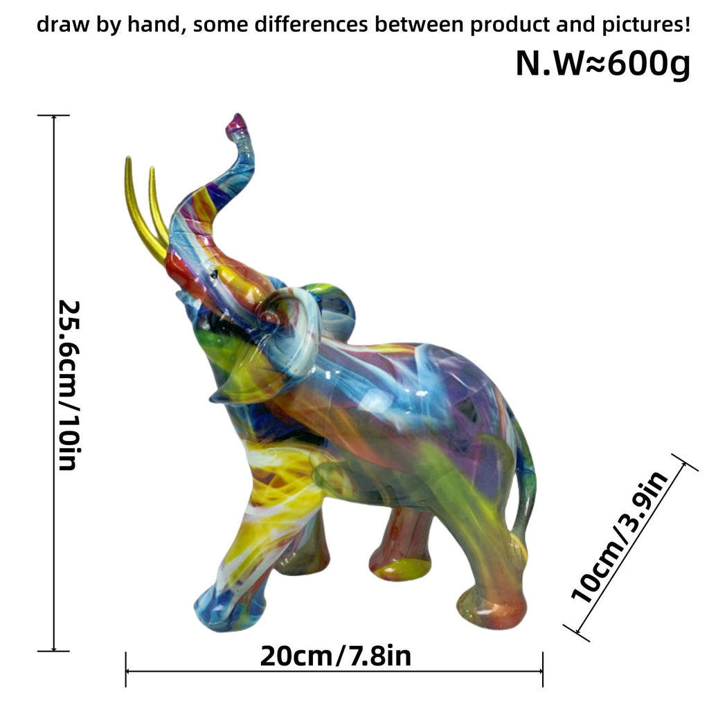 Creative Elephant Figurine with Colorful Design | Thrascher