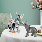 Creative Elephant Figurine with Colorful Design | Thrascher