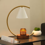 Crescent Arc Table Lamp with Leather Base | Thrascher