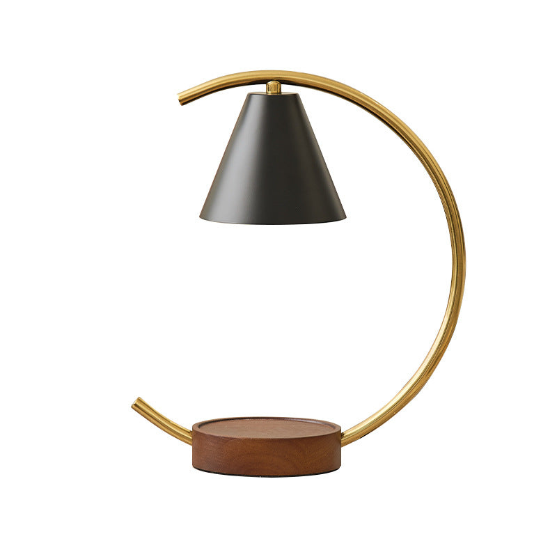 Crescent Arc Table Lamp with Leather Base | Thrascher