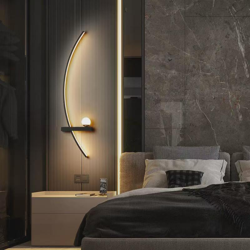 Curved LED Ambient Wall Lamp with Integrated Shelf | Thrascher