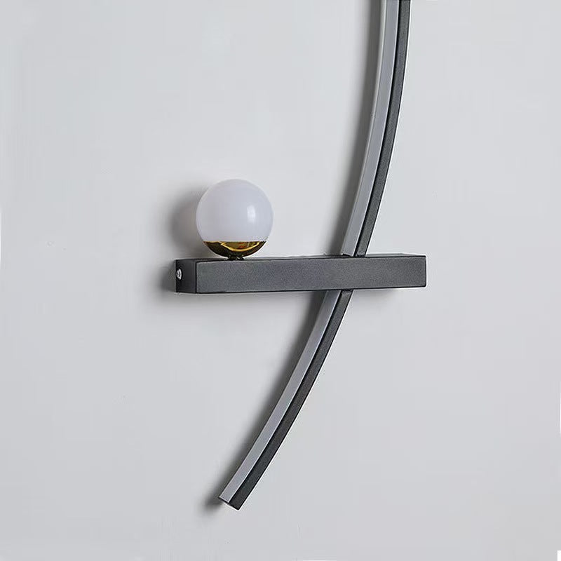 Curved LED Ambient Wall Lamp with Integrated Shelf | Thrascher