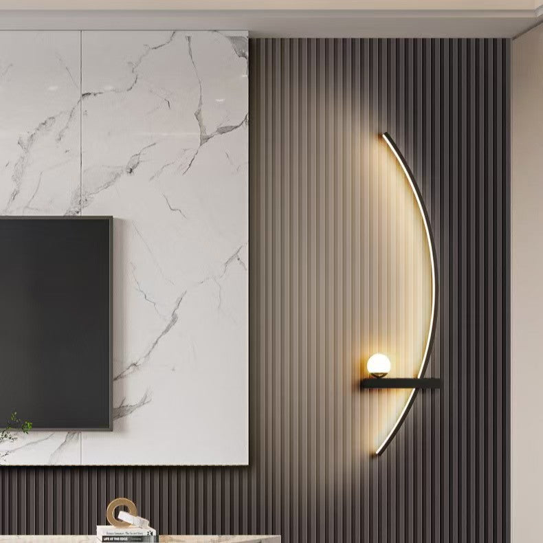 Curved LED Ambient Wall Lamp with Integrated Shelf | Thrascher