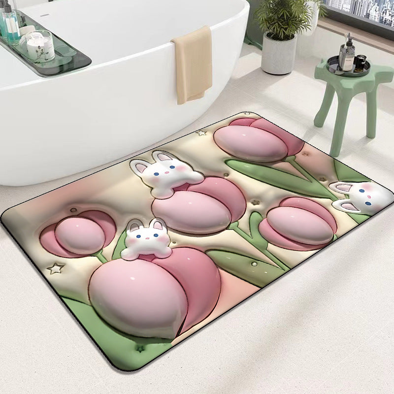 Cute Cartoon Cat Shape Bath Mat | Thrascher
