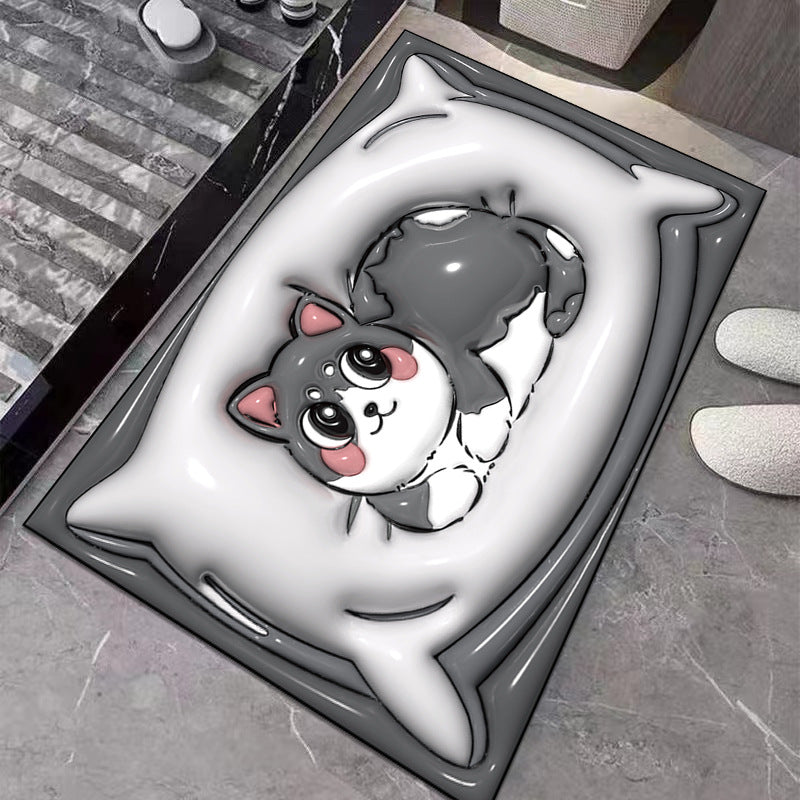 Cute Cartoon Cat Shape Bath Mat | Thrascher