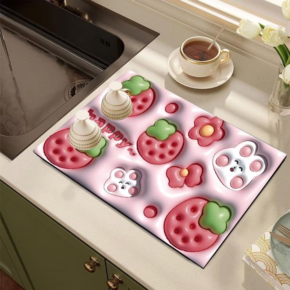 Cute Cartoon Dog-Themed Kitchen Mat | Thrascher