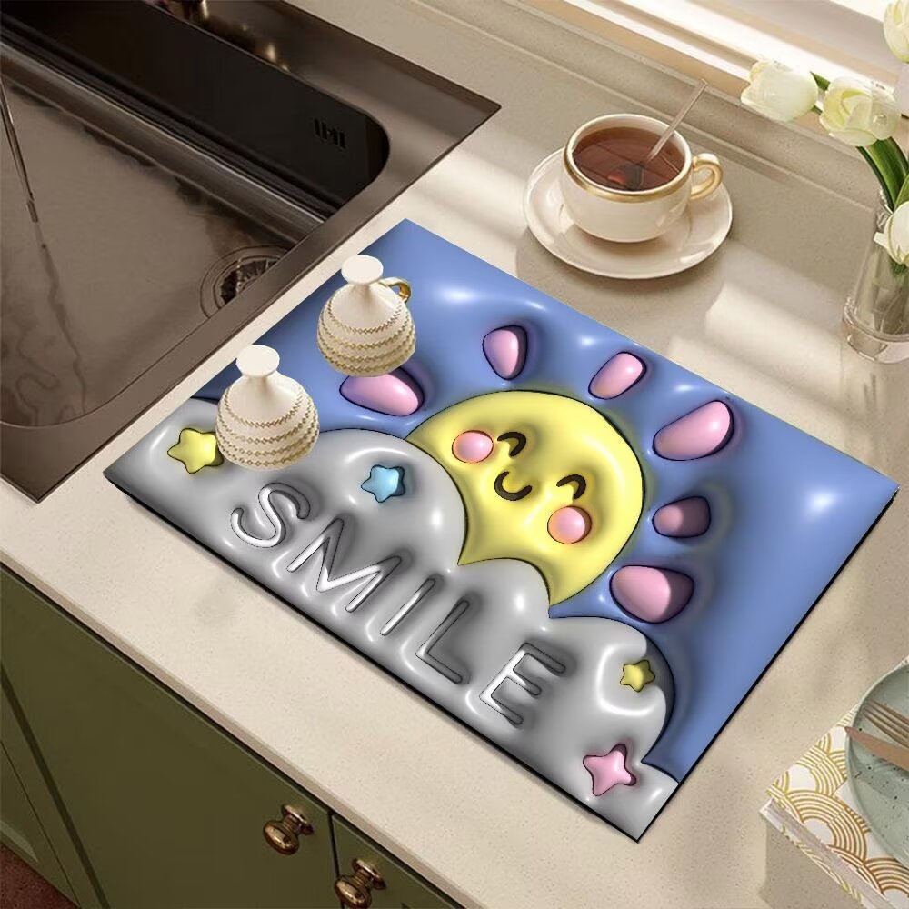 Cute Cartoon Dog-Themed Kitchen Mat | Thrascher