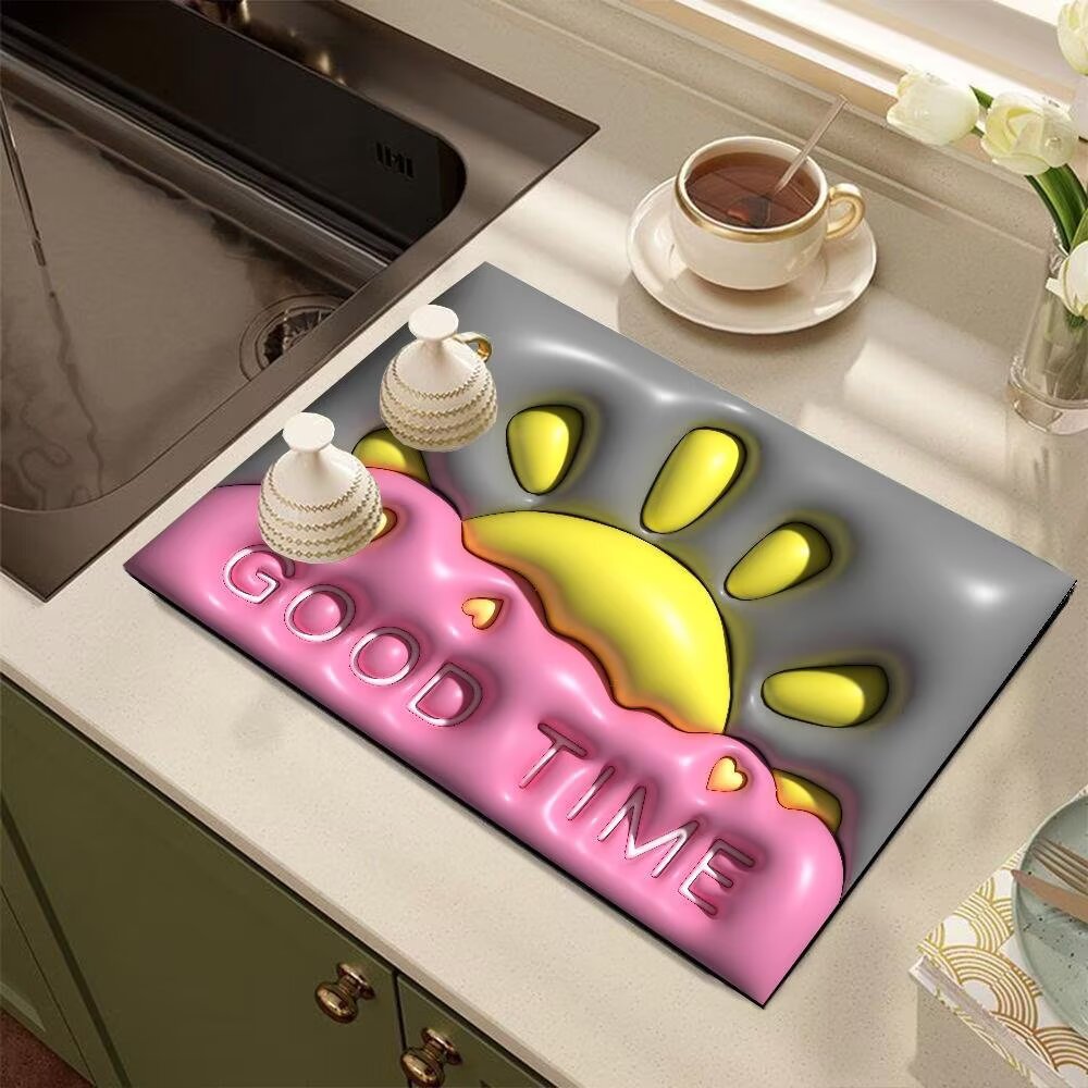 Cute Cartoon Dog-Themed Kitchen Mat | Thrascher