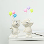 Cute Ceramic Bear Figurine with Balloons | Thrascher