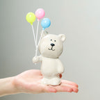 Cute Ceramic Bear Figurine with Balloons | Thrascher