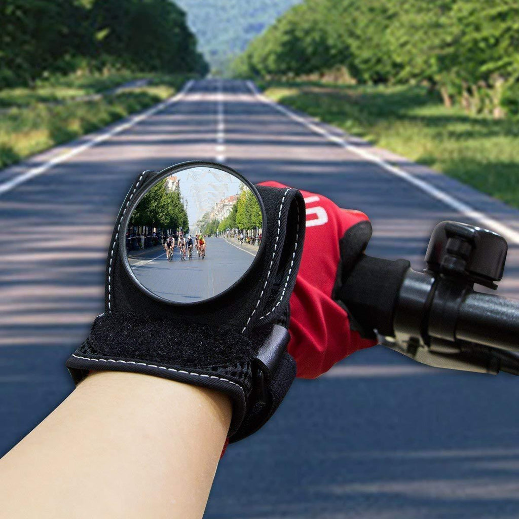 Cycling Wrist Mirror with Adjustable Hook-and-Loop Strap and Pocket, view 2