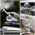 Road Runner Car Hood Ornament, Chrome-Plated Lead-Free Tin, 4 x 4 Inches