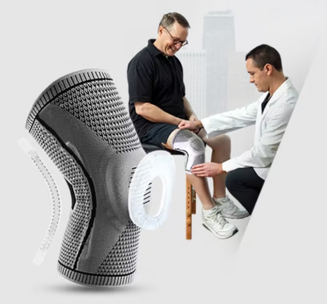 FlexiKnee Compression Knee Bandage for Stiffness, Sports and Everyday Support
