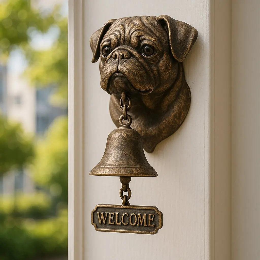 German Shepherd Bronze-Finish Wall Bell, 27 x 13 cm