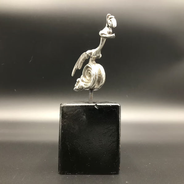 Road Runner Car Hood Ornament, Chrome-Plated Lead-Free Tin, 4 x 4 Inches