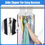 Clear PEVA Gusseted Garment Storage Bags with Side Zipper, 3-Pack