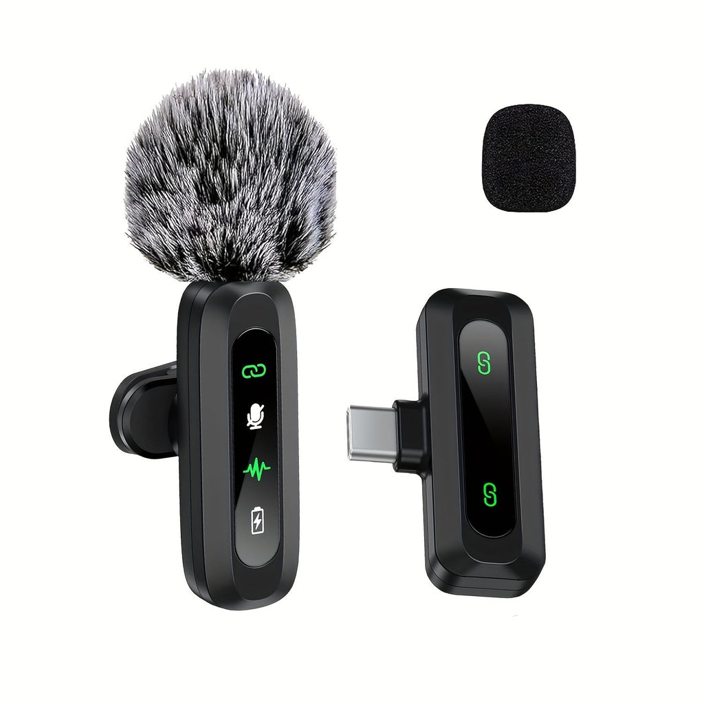 Wireless Clip Microphone with USB-C for Phones, Tablets & Cameras