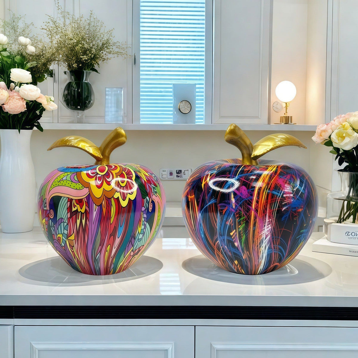 Decorative Apple Figure with Artistic Design | Thrascher