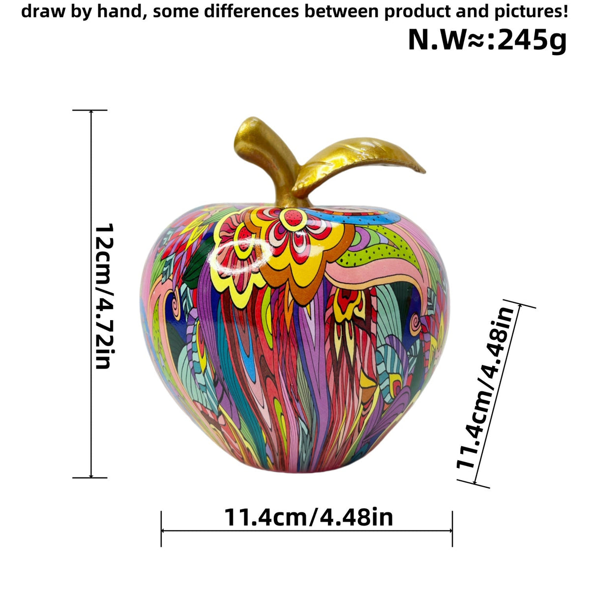 Decorative Apple Figure with Artistic Design | Thrascher