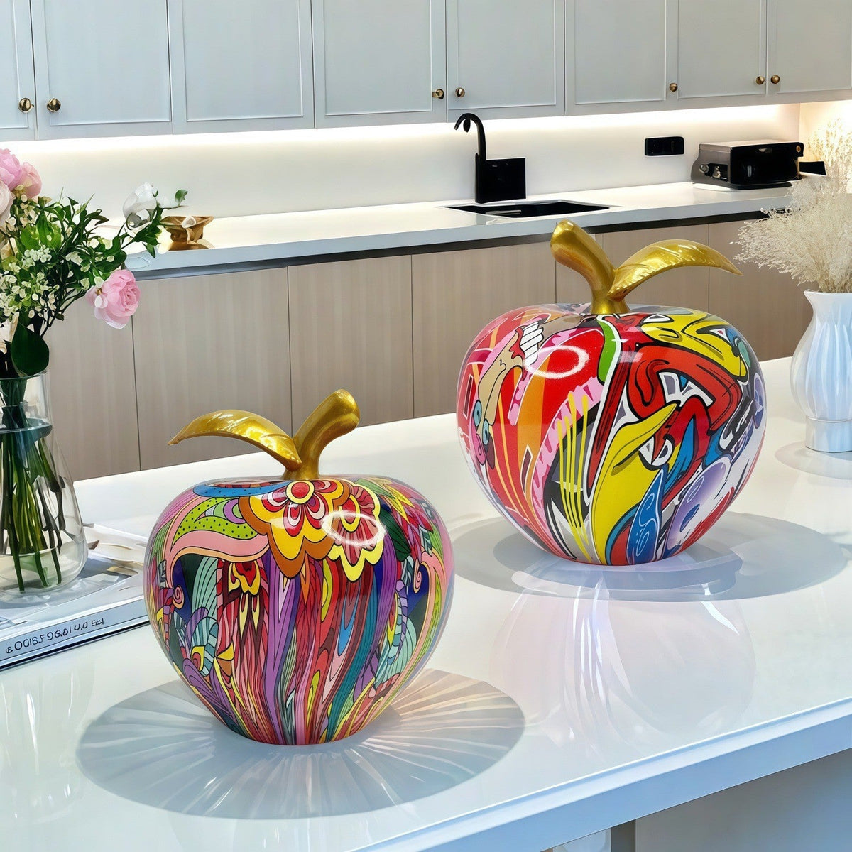 Decorative Apple Figure with Artistic Design | Thrascher