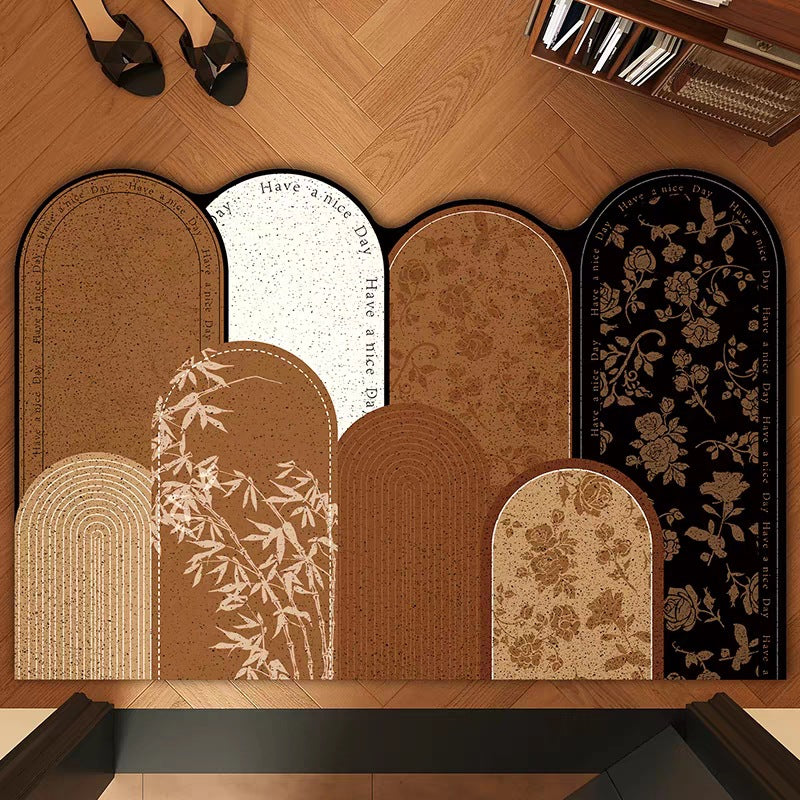 Decorative Area Rug Orange Green | Thrascher