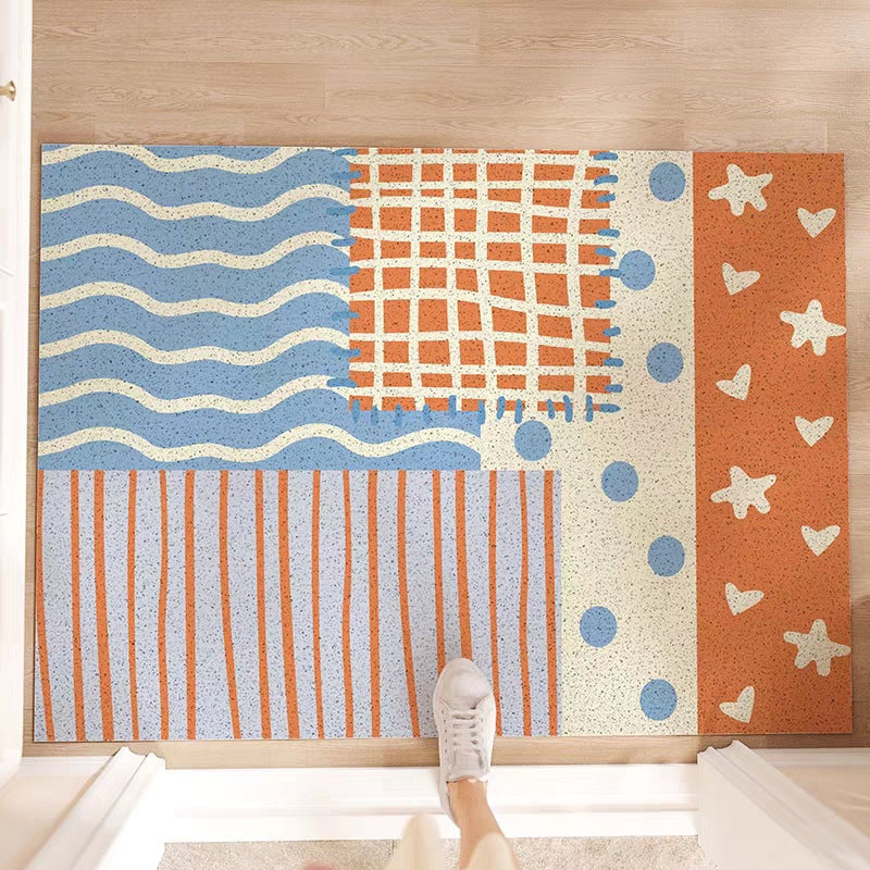 Decorative Area Rug Orange Green | Thrascher