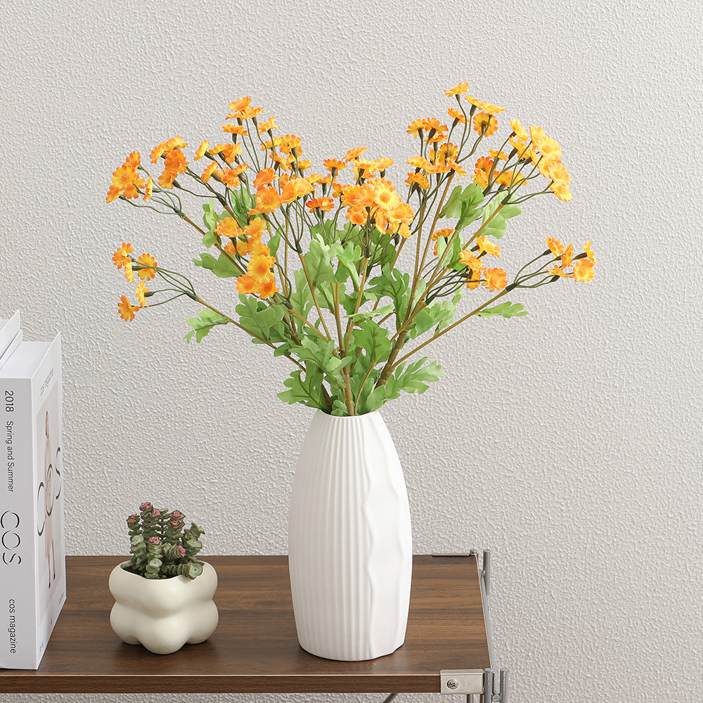 Decorative Artificial Flower Bouquet White Yellow | Thrascher