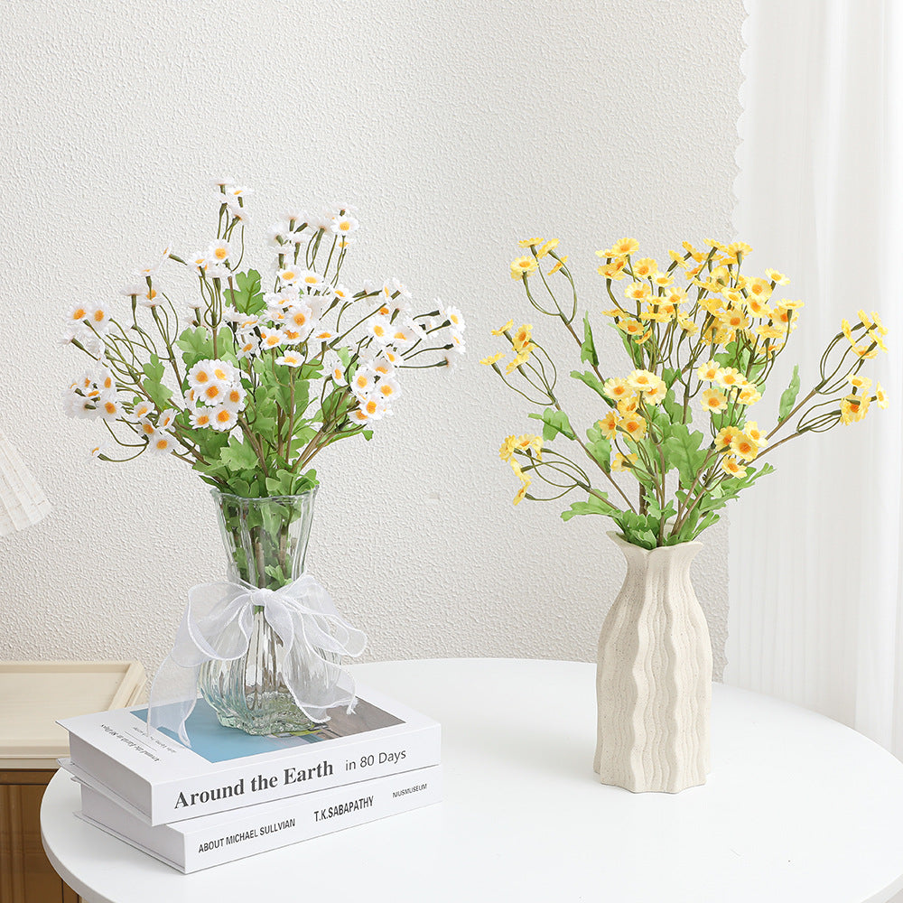 Decorative Artificial Flower Bouquet White Yellow | Thrascher