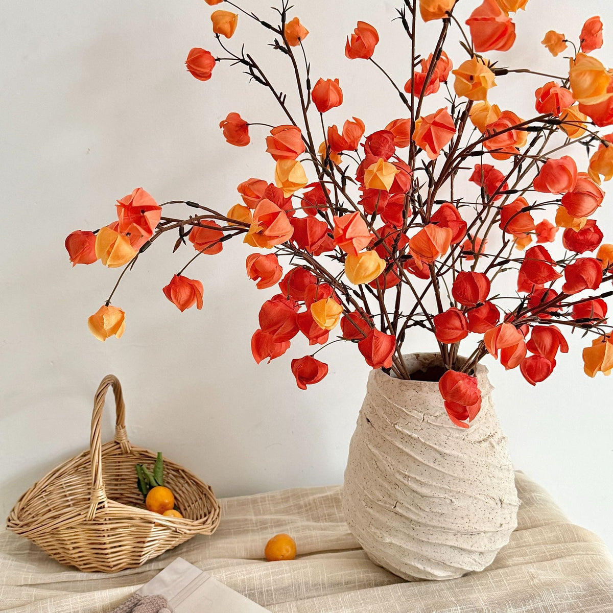 Decorative Artificial Flower Branch Orange | Thrascher