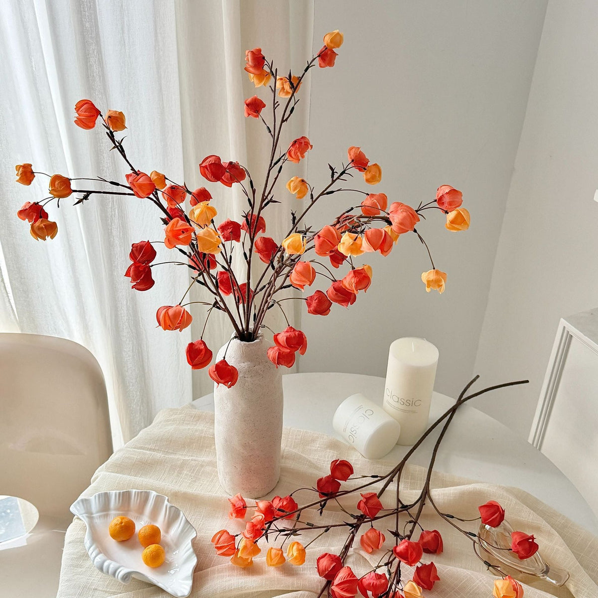 Decorative Artificial Flower Branch Orange | Thrascher