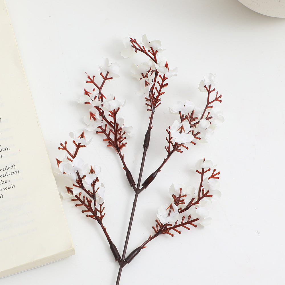 Decorative Artificial Flower Branch White Orange | Thrascher