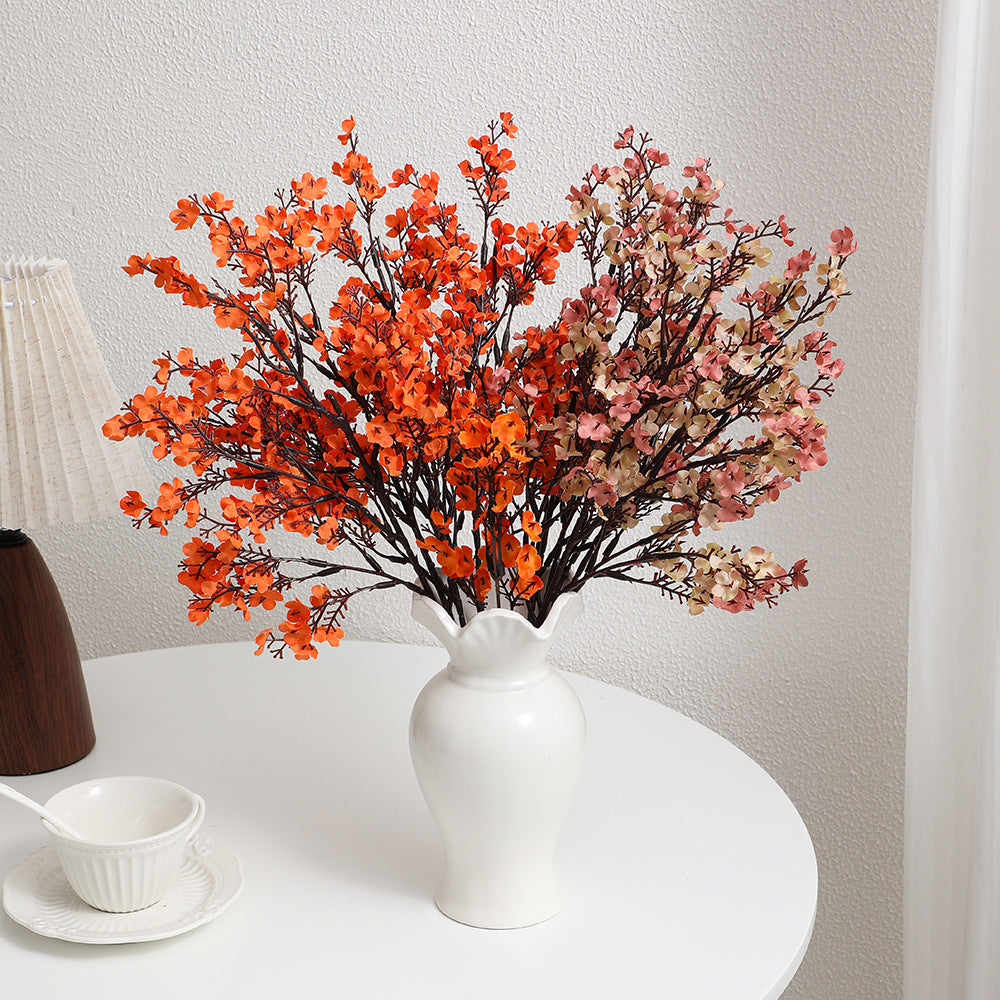 Decorative Artificial Flower Branch White Orange | Thrascher