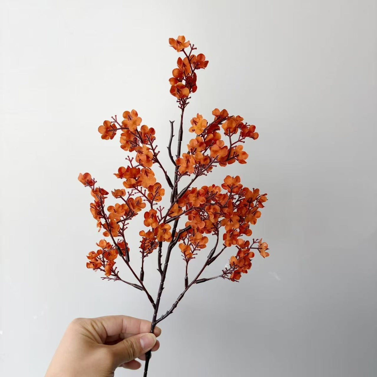 Decorative Artificial Flower Branch White Orange | Thrascher