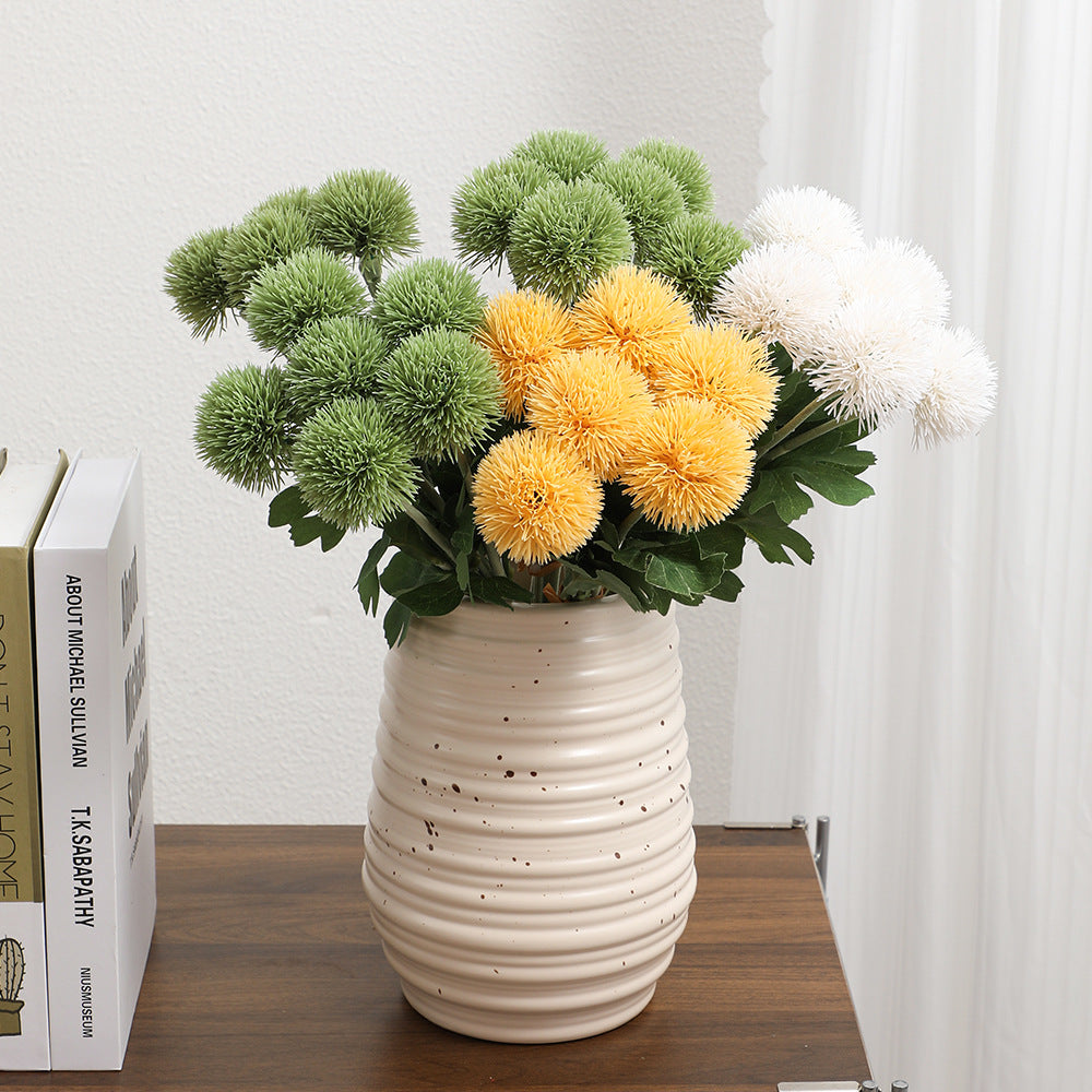Decorative Artificial Flowers Green Yellow | Thrascher