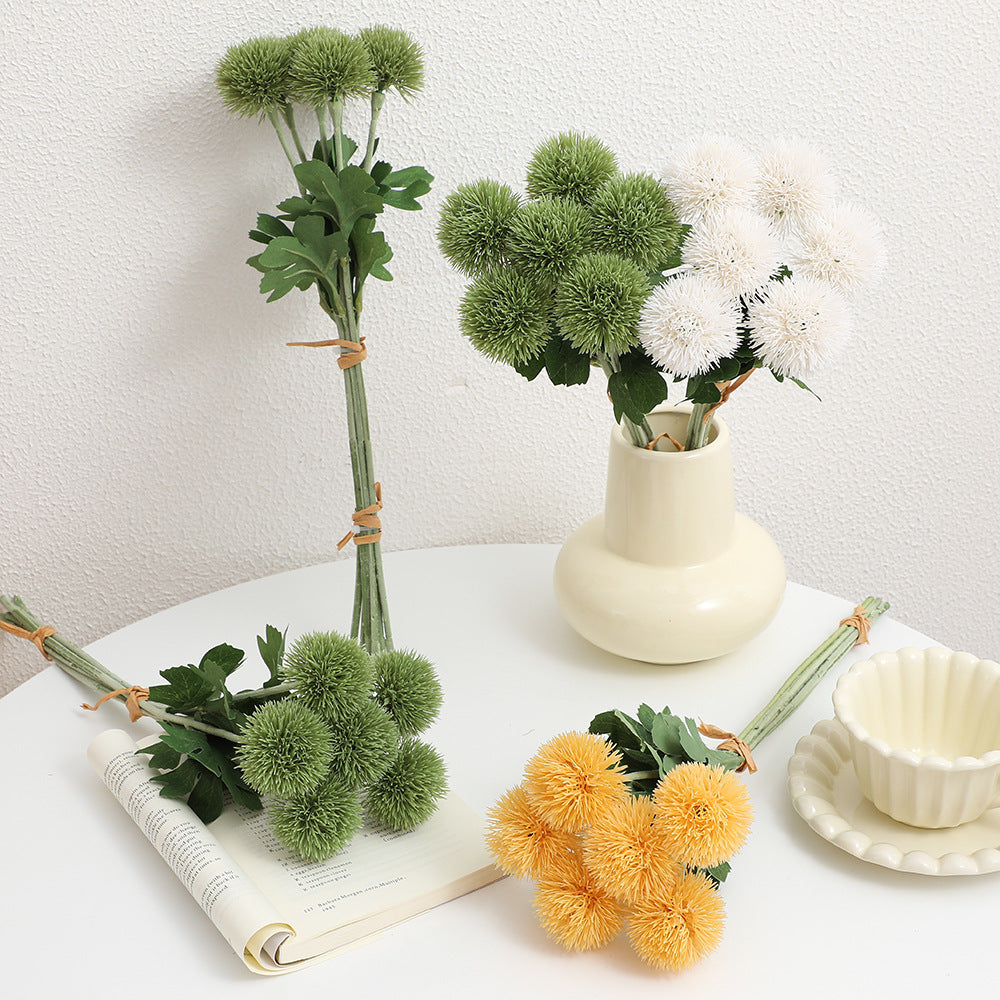 Decorative Artificial Flowers Green Yellow | Thrascher