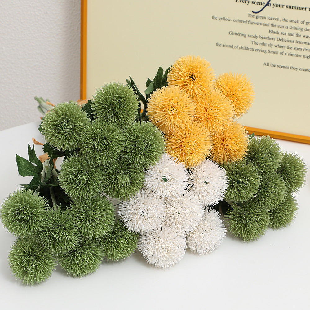 Decorative Artificial Flowers Green Yellow | Thrascher