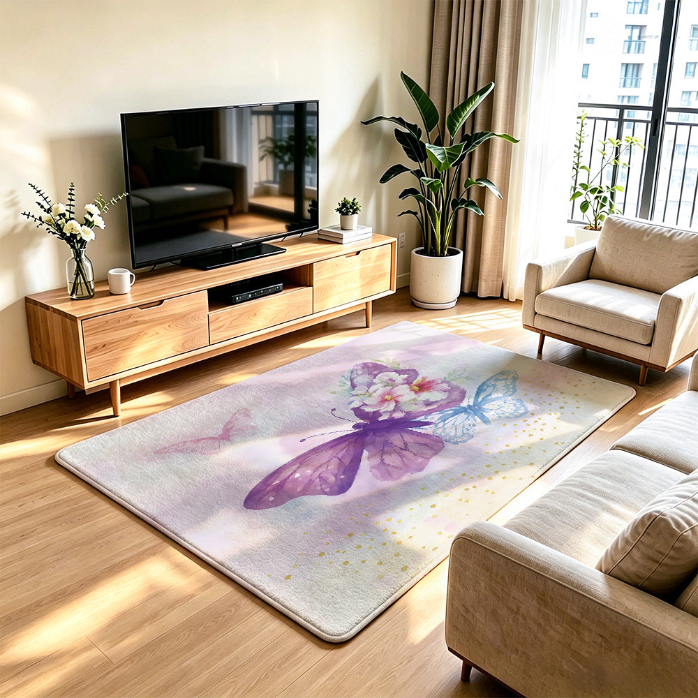 Decorative Butterfly Print Area Rug | Thrascher