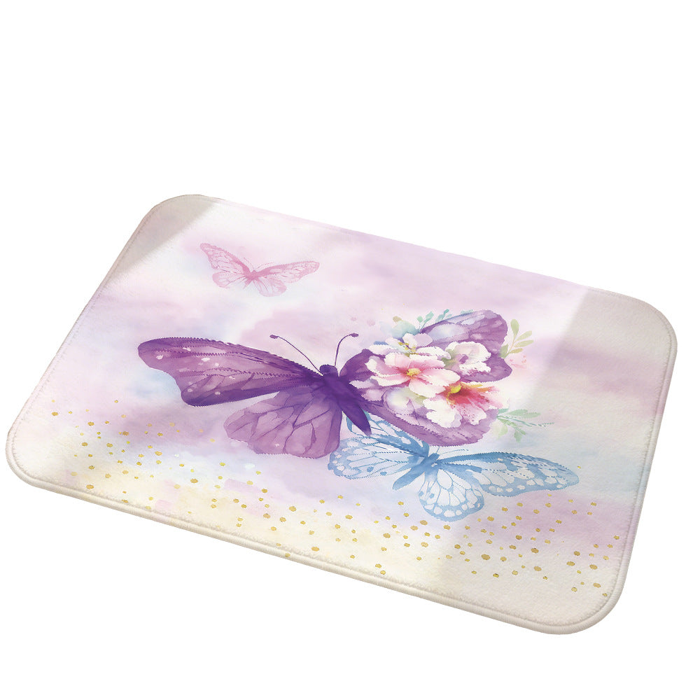 Decorative Butterfly Print Area Rug | Thrascher