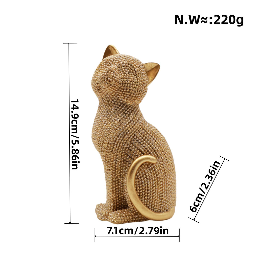 Decorative Cat Figurine Silver Black | Thrascher
