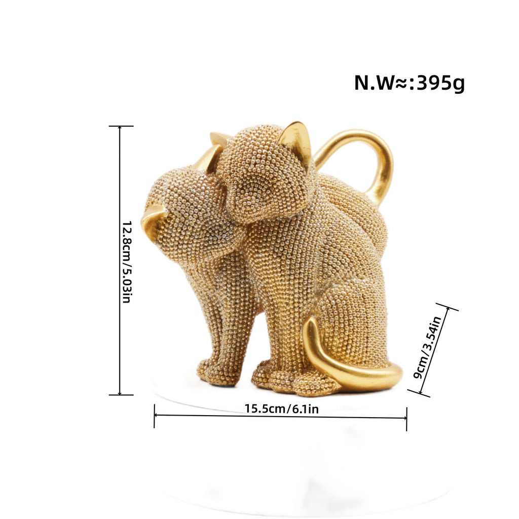 Decorative Cat Figurine Silver Black | Thrascher