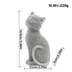 Decorative Cat Figurine Silver Black | Thrascher
